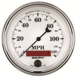 Auto Meter - Old Tyme White II In-Dash Electric Speedometer - Auto Meter 1287 UPC: 046074012877 - Image 1