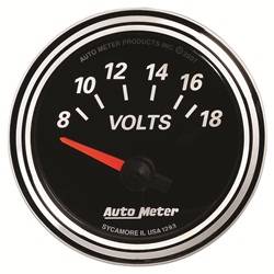Auto Meter - Designer Black II Voltmeter Gauge - Auto Meter 1293 UPC: 046074012938 - Image 1