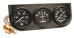 Auto Meter - Autogage Oil/Amp/Water Black Steel Console - Auto Meter 2393 UPC: 046074023934 - Image 1
