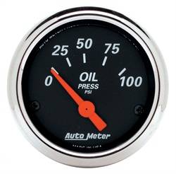 Auto Meter - Designer Black Oil Pressure Gauge - Auto Meter 1426 UPC: 046074014260 - Image 1