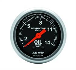 Auto Meter - Sport-Comp Mechanical Metric Oil Pressure Gauge - Auto Meter 3322-J UPC: 046074116049 - Image 1