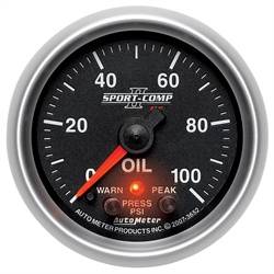 Auto Meter - Sport-Comp PC Oil Pressure Gauge - Auto Meter 3652 UPC: 046074036521 - Image 1