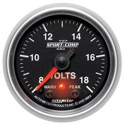 Auto Meter - Sport-Comp PC Voltmeter Gauge - Auto Meter 3683 UPC: 046074036835 - Image 1