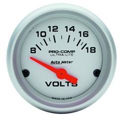Auto Meter - Ultra-Lite Electric Voltmeter Gauge - Auto Meter 4391 UPC: 046074043918 - Image 1
