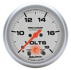 Auto Meter - Ultra-Lite Electric Voltmeter Gauge - Auto Meter 4483 UPC: 046074044830 - Image 1