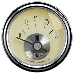 Auto Meter - Prestige Series Antique Ivory Mechanical Oil Pressure Gauge - Auto Meter 2027 UPC: 046074020278 - Image 1