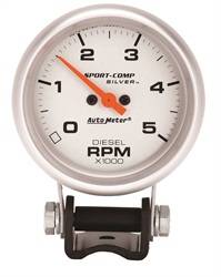 Auto Meter - Sport-Comp Silver Mini Tachometer - Auto Meter 3788 UPC: 046074037887 - Image 1