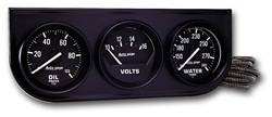 Auto Meter - Autogage Oil/Volt/Water Black Console - Auto Meter 2397 UPC: 046074023972 - Image 1