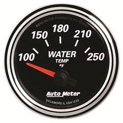 Auto Meter - Designer Black II Water Temperature Gauge - Auto Meter 1238 UPC: 046074012389 - Image 1