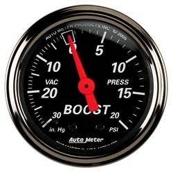 Auto Meter - Designer Black Mechanical Boost/Vacuum Gauge - Auto Meter 1472 UPC: 046074014727 - Image 1