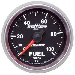 Auto Meter - Sport-Comp II Electric Fuel Pressure Gauge - Auto Meter 3663 UPC: 046074036637 - Image 1