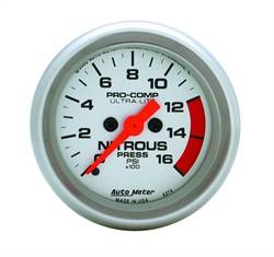 Auto Meter - Ultra-Lite Electric Nitrous Pressure Gauge - Auto Meter 4374 UPC: 046074043741 - Image 1