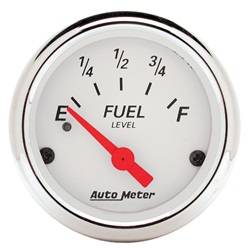 Auto Meter - Arctic White Fuel Level Gauge - Auto Meter 1317 UPC: 046074013171 - Image 1