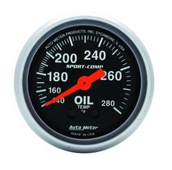 Auto Meter - Sport-Comp Mechanical Oil Temperature Gauge - Auto Meter 3341 UPC: 046074033414 - Image 1