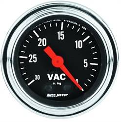 Auto Meter - Traditional Chrome Mechanical Vacuum Gauge - Auto Meter 2484 UPC: 046074024849 - Image 1