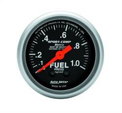Auto Meter - Sport-Comp Mechanical Metric Fuel Pressure Gauge - Auto Meter 3311-J UPC: 046074117459 - Image 1