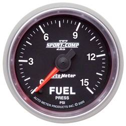 Auto Meter - Sport-Comp II Electric Fuel Pressure Gauge - Auto Meter 3661 UPC: 046074036613 - Image 1