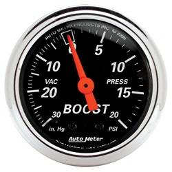 Auto Meter - Designer Black Mechanical Boost/Vacuum Gauge - Auto Meter 1471 UPC: 046074014710 - Image 1