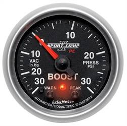 Auto Meter - Sport-Comp PC Boost/Vacuum Gauge - Auto Meter 3677 UPC: 046074036774 - Image 1