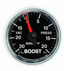 Auto Meter - GS Mechanical Boost/Vacuum Gauge - Auto Meter 3807 UPC: 046074038075 - Image 1