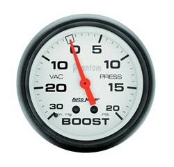 Auto Meter - Phantom Mechanical Boost/Vacuum Gauge - Auto Meter 5801 UPC: 046074058011 - Image 1