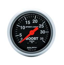 Auto Meter - Sport-Comp Mechanical Boost Gauge - Auto Meter 3304 UPC: 046074033049 - Image 1
