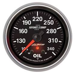 Auto Meter - Sport-Comp II Electric Oil Temperature Gauge - Auto Meter 7656 UPC: 046074076565 - Image 1