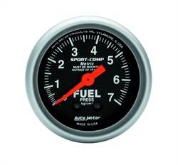 Auto Meter - Sport-Comp Mechanical Metric Fuel Pressure Gauge - Auto Meter 3312-J UPC: 046074116056 - Image 1