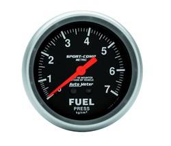 Auto Meter - Sport-Comp Mechanical Metric Fuel Pressure Gauge - Auto Meter 3412-J UPC: 046074105999 - Image 1