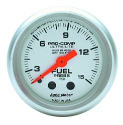 Auto Meter - Ultra-Lite Mechanical Fuel Pressure Gauge - Auto Meter 4311 UPC: 046074043116 - Image 1