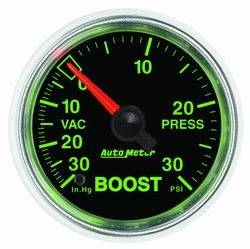 Auto Meter - GS Mechanical Boost/Vacuum Gauge - Auto Meter 3803 UPC: 046074038037 - Image 1