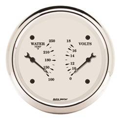 Auto Meter - Old Tyme White Water/Volt Dual Gauge - Auto Meter 1630 UPC: 046074016301 - Image 1