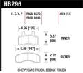 Disc Brake Pad - Hawk Performance HB296F.670 UPC: 840653012216