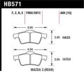 Disc Brake Pad - Hawk Performance HB571F.605 UPC: 840653015101