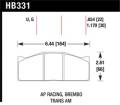 Disc Brake Pad - Hawk Performance HB331G1.17 UPC: 840653074498