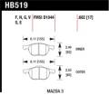Disc Brake Pad - Hawk Performance HB519F.682 UPC: 840653014654