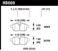 Disc Brake Pad - Hawk Performance HB669Z.671 UPC: 840653063119