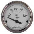 American Platinum Electric Oil Pressure Gauge - Auto Meter 1928 UPC: 046074019289