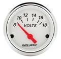 Arctic White Voltmeter Gauge - Auto Meter 1391 UPC: 046074013911