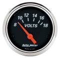 Designer Black Voltmeter Gauge - Auto Meter 1483 UPC: 046074014833