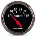 Designer Black Voltmeter Gauge - Auto Meter 1491 UPC: 046074014918