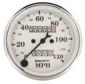 Old Tyme White Mechanical Speedometer - Auto Meter 1693 UPC: 046074016936