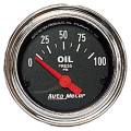 Traditional Chrome Electric Oil Pressure Gauge - Auto Meter 2522 UPC: 046074025228