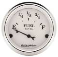 Old Tyme White Fuel Level Gauge - Auto Meter 1604 UPC: 046074016042