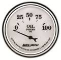 Old Tyme White II Oil Pressure Gauge - Auto Meter 1227 UPC: 046074012273
