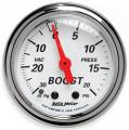 Arctic White Mechanical Boost/Vacuum Gauge - Auto Meter 1372 UPC: 046074013720