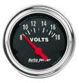 Traditional Chrome Electric Voltmeter Gauge - Auto Meter 2592 UPC: 046074025921