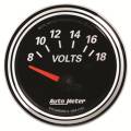 Designer Black II Voltmeter Gauge - Auto Meter 1293 UPC: 046074012938