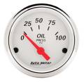 Arctic White Oil Pressure Gauge - Auto Meter 1327 UPC: 046074013270