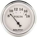 Old Tyme White Voltmeter Gauge - Auto Meter 1692 UPC: 046074016929